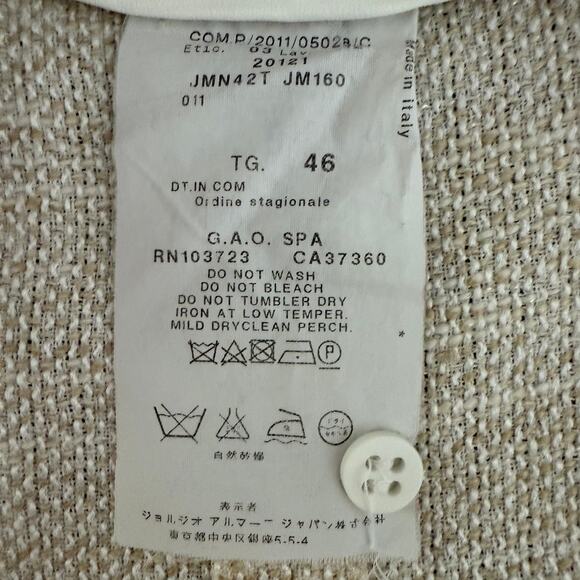 ARMANI COLLEZIONI Skirt 10 Beige Minimalist Mermaid Trumpet Style Cotton Blend - Picture 9 of 11